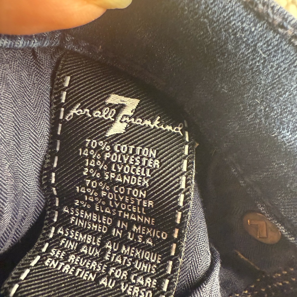 Vtg Seven7 For All Manking Women Rare Blue Jean Bootcut Cropped Retro Sexy Sz31 View 6